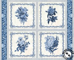 Blank Quilting English Blue and White Pillow Block Panel Blank Quilting English Blue and White Pillow Block Panel