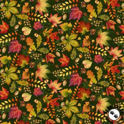 Studio E Fabrics Autumn Fields Autumn Leaves Hunter