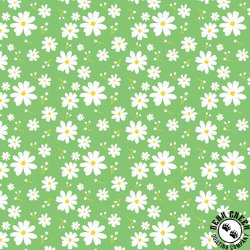 Benartex Delightful Daisies Daisy Love Green