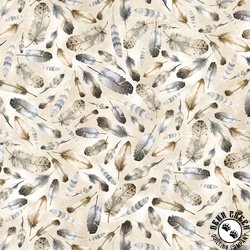 P&B Textiles Misty Vistas Tossed Feathers Neutral/Midtone Tan