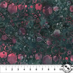 Northcott Banyan Batiks Quilting is My Voice Hexy Bursts Dark Green