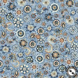 QT Fabrics Mountain Splendor Floral & Paisley Blue QT Fabrics Mountain Splendor Floral & Paisley Blue