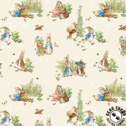 Riley Blake Designs Peter Rabbit and Benjamin Bunny Main Cream