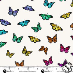 Andover Fabrics Color Wheel Butterfly Rainbow Day