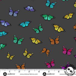 Andover Fabrics Color Wheel Butterfly Rainbow Night