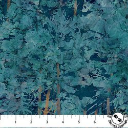 Northcott Fox Den Trees Dark Blue
