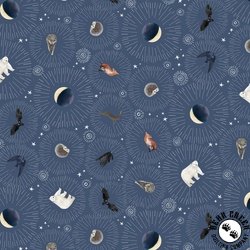 P&B Textiles Celestial Seasons Cosmic Bursts Dark Blue P&B Textiles Celestial Seasons Cosmic Bursts Dark Blue