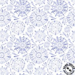 P&B Textiles Peacock Serenade Feather Mandalas White/Purple P&B Textiles Peacock Serenade Feather Mandalas White/Purple