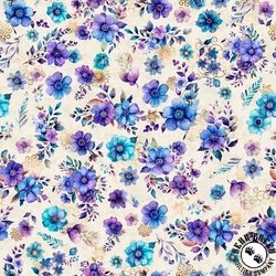 QT Fabrics Fantasia Floral Toss Cream QT Fabrics Fantasia Floral Toss Cream