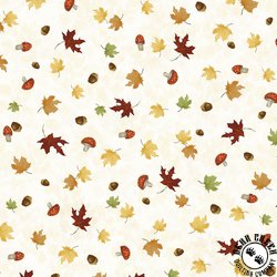 P&B Textiles Fall Friends Ditzy Leaf Toss Cream