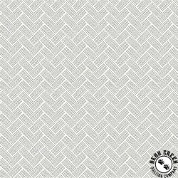 Clothworks Forest Ferns Chevron Light Cream