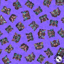 QT Fabrics Night Flight Butterfly Toss Purple