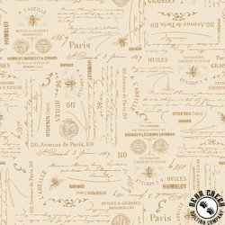 Marcus Fabrics Summer House Bee Script Cream