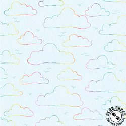 P&B Textiles Whiskerville Floating Clouds Light Teal P&B Textiles Whiskerville Floating Clouds Light Teal