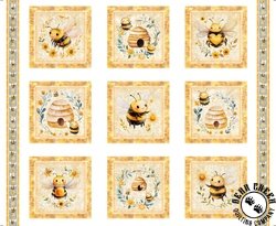QT Fabrics Buzz, Buzz, Buzz Bee Picture Patches Panel Multi QT Fabrics Buzz, Buzz, Buzz Bee Picture Patches Panel Multi