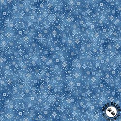 Hoffman Fabrics Midnight Perch Mini Snowflakes Navy/Silver