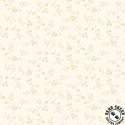 Andover Fabrics Pumpkin Licorice Floral Vines Whipped Cream