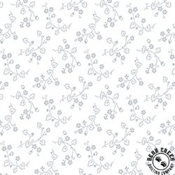 Henry Glass Quilter's Flour VI Vines White on White