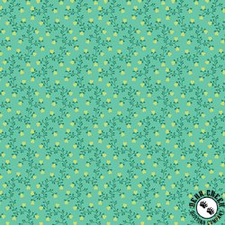 Andover Fabrics Plain and Simple Heart Vine Teal