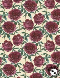 Wilmington Prints Crimson Blooms Florals All Over Cream