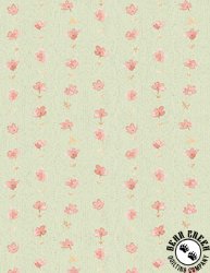 Wilmington Prints Daisy Days Floral Stripe Green Pink