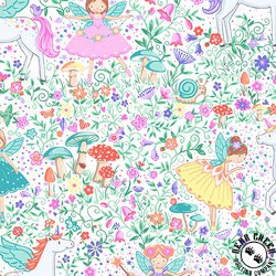 Andover Fabrics Fairy Dust Magic Garden White