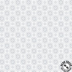 Henry Glass Quilter's Flour VI Geometric Circular Floral White on White