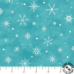 Northcott Woodland Wishes Snowflake Teal