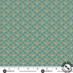 Andover Fabrics Autumn Woods Harvest Check Teal