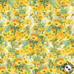 In The Beginning Fabrics Decoupage Sunflowers Yellow