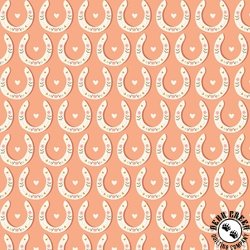 Cloud9 Fabrics Petals and Pony Luck Horsehoes Coral Cloud9 Fabrics Petals and Pony Luck Horsehoes Coral