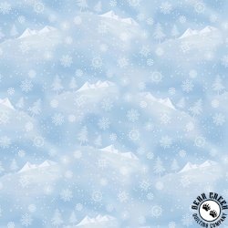 Benartex Woodland Wonderland Mountain View Light Blue Benartex Woodland Wonderland Mountain View Light Blue
