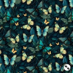 Timeless Treasures Forest Whisper Midnight Butterflies Midnight