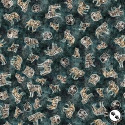 QT Fabrics Running with the Pack Tossed Wolves Dark Teal QT Fabrics Running with the Pack Tossed Wolves Dark Teal