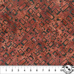 Northcott Banyan Batiks Quilting is My Voice Angled Mod Graphics Burnt Russet