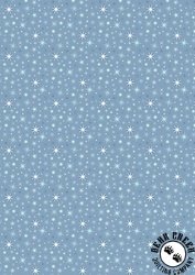 Lewis and Irene Fabrics A Winter's Moon Twinkling Stars Mid Winter Blue with Pearl Lewis and Irene Fabrics A Winter's Moon Twinkling Stars Mid Winter Blue with Pearl