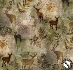 Hoffman Fabrics Forest Fawn Ferns and Deer Buckskin Hoffman Fabrics Forest Fawn Ferns and Deer Buckskin