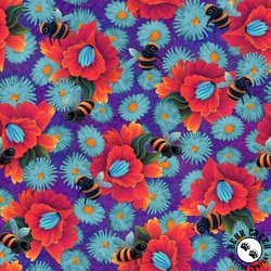 Blank Quilting Luminous Haven Bumble Bees Purple