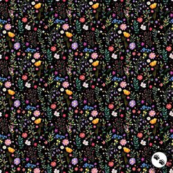 Clothworks Simple Life Petite Fleur Black Clothworks Simple Life Petite Fleur Black