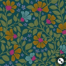Andover Fabrics Lush Wild Garden Aegean