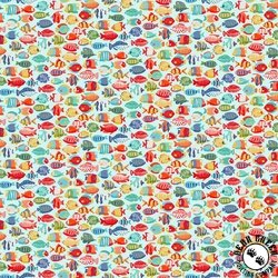 Andover Fabrics Deep Blue Sea Fish Shoal Light Blue Andover Fabrics Deep Blue Sea Fish Shoal Light Blue