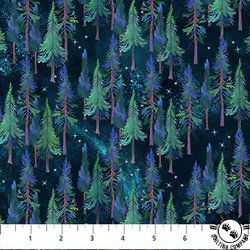 Figo Fabrics Full Moon Trees Teal