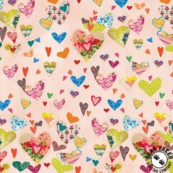 Benartex Follow Your Joy Hearts Light Blush Benartex Follow Your Joy Hearts Light Blush