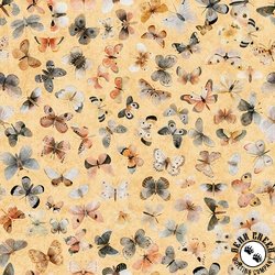 QT Fabrics HedgeHugs Butterflies Melon