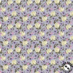 Blank Quilting Midnight Rendezvous Moons with Flowers Light Purple