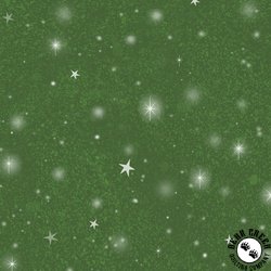 P&B Textiles Believe Snowflake Allover Green