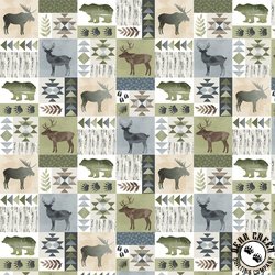 P&B Textiles Lodge Life Lodge Patch Allover Multi P&B Textiles Lodge Life Lodge Patch Allover Multi