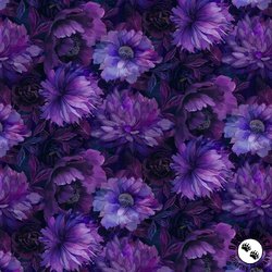 Timeless Treasures Dragonfly Mist Large Floral Violet