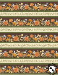 Wilmington Prints Chickadee Charm Border Stripe Wilmington Prints Chickadee Charm Border Stripe