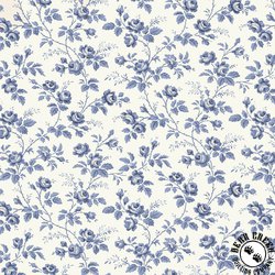 Windham Fabrics Jasper Blue Rose Hedge Ivory